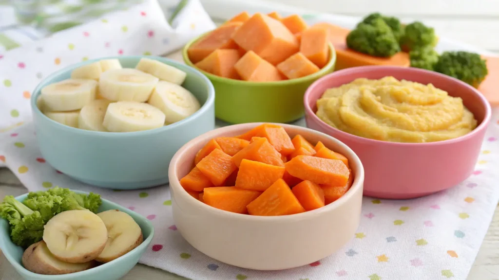 Baby puree recipe ingredients ready for blending