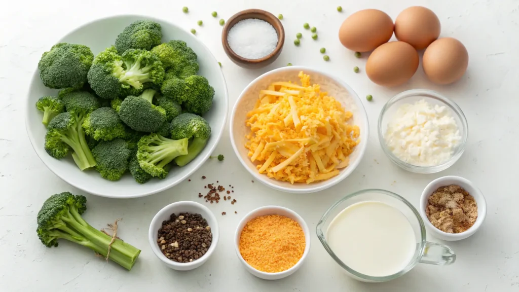 Ingredients for broccoli casserole recipe without soup