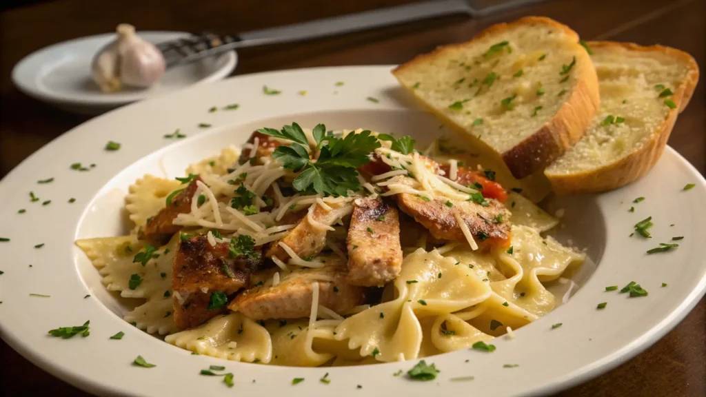 chicken bow tie pasta recipes plated meal