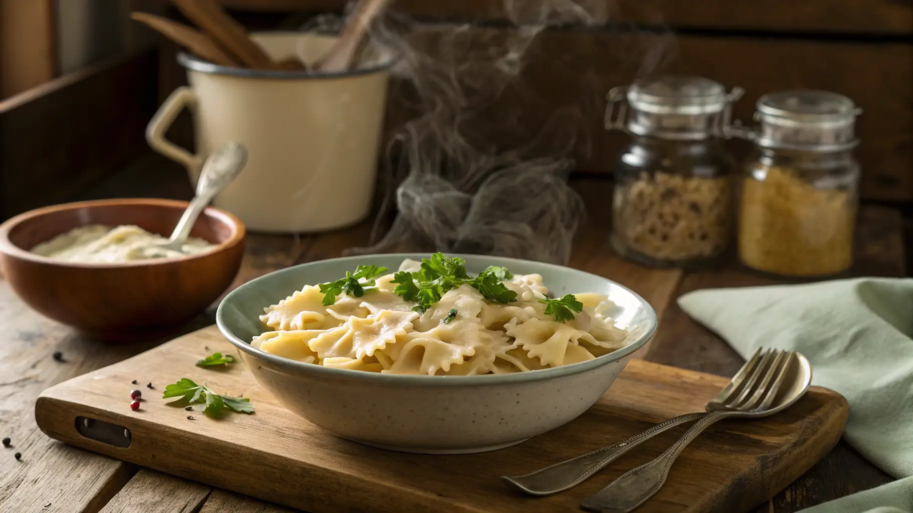 creamy bow tie pasta recipes close-up