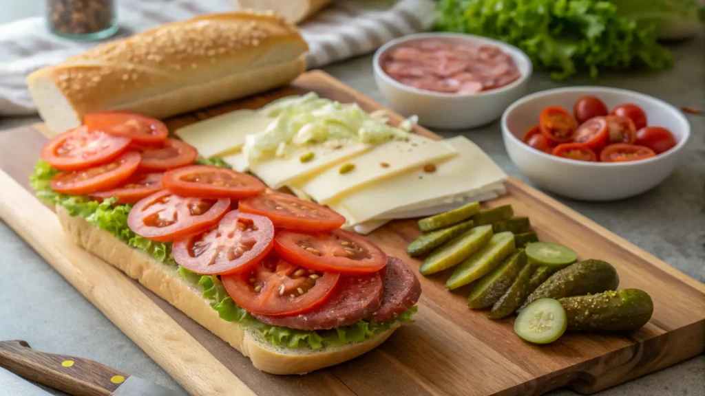 Sub in a tub ingredients layout