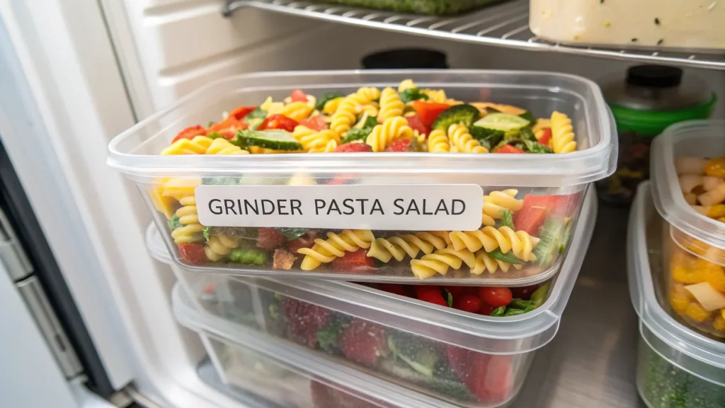 meal prep grinder pasta salad recipe for fridge storage