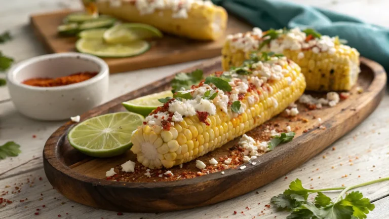 Authentic Mexican street corn recipe with cotija and chili